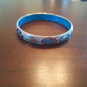 Pink and Blue Cloisonne Bangle